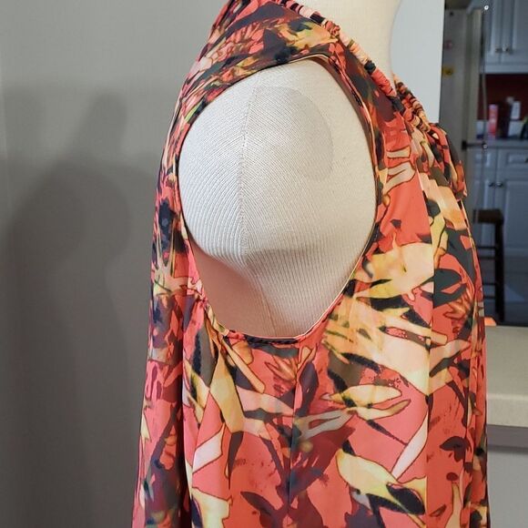 CATHERINE‎ MA Landrino sleevless dress.. Tie at top.. big ruffle. Cottagecore. - Picture 5 of 8